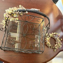 Metal Basket With Glass