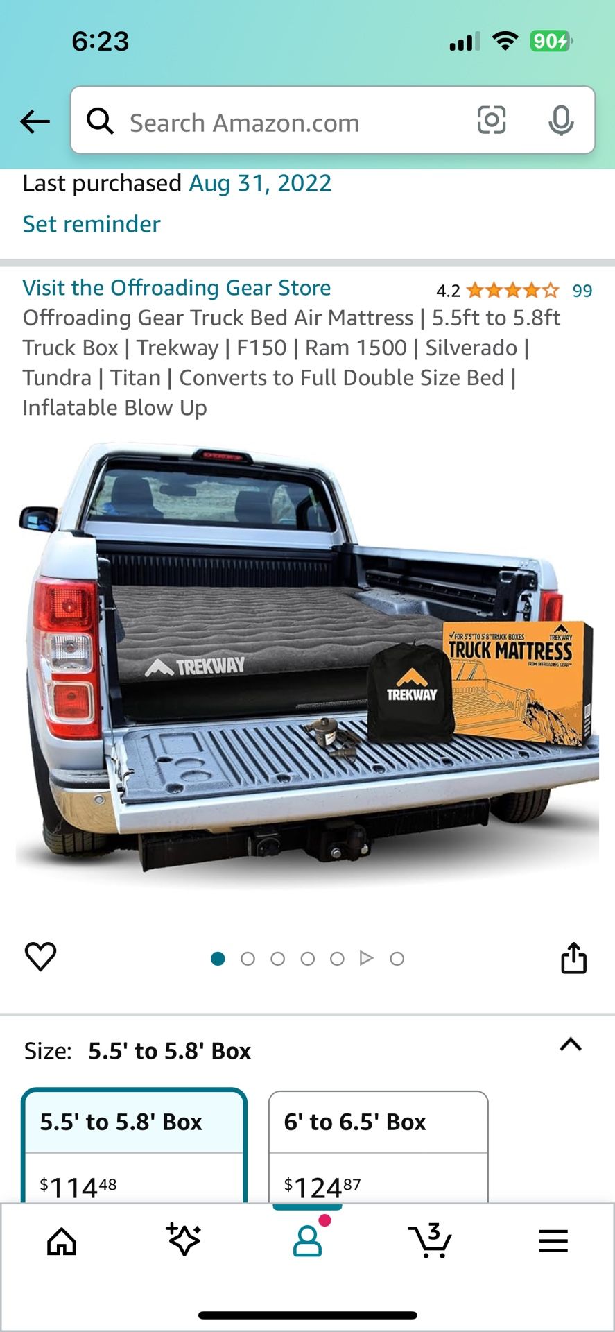 Truck Air Bed / Mattress 5.5-5.8 Box