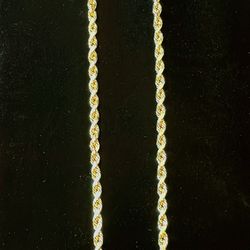 10k Gold 26” Big 6mm Diamond Cut Rope Chain Brand New