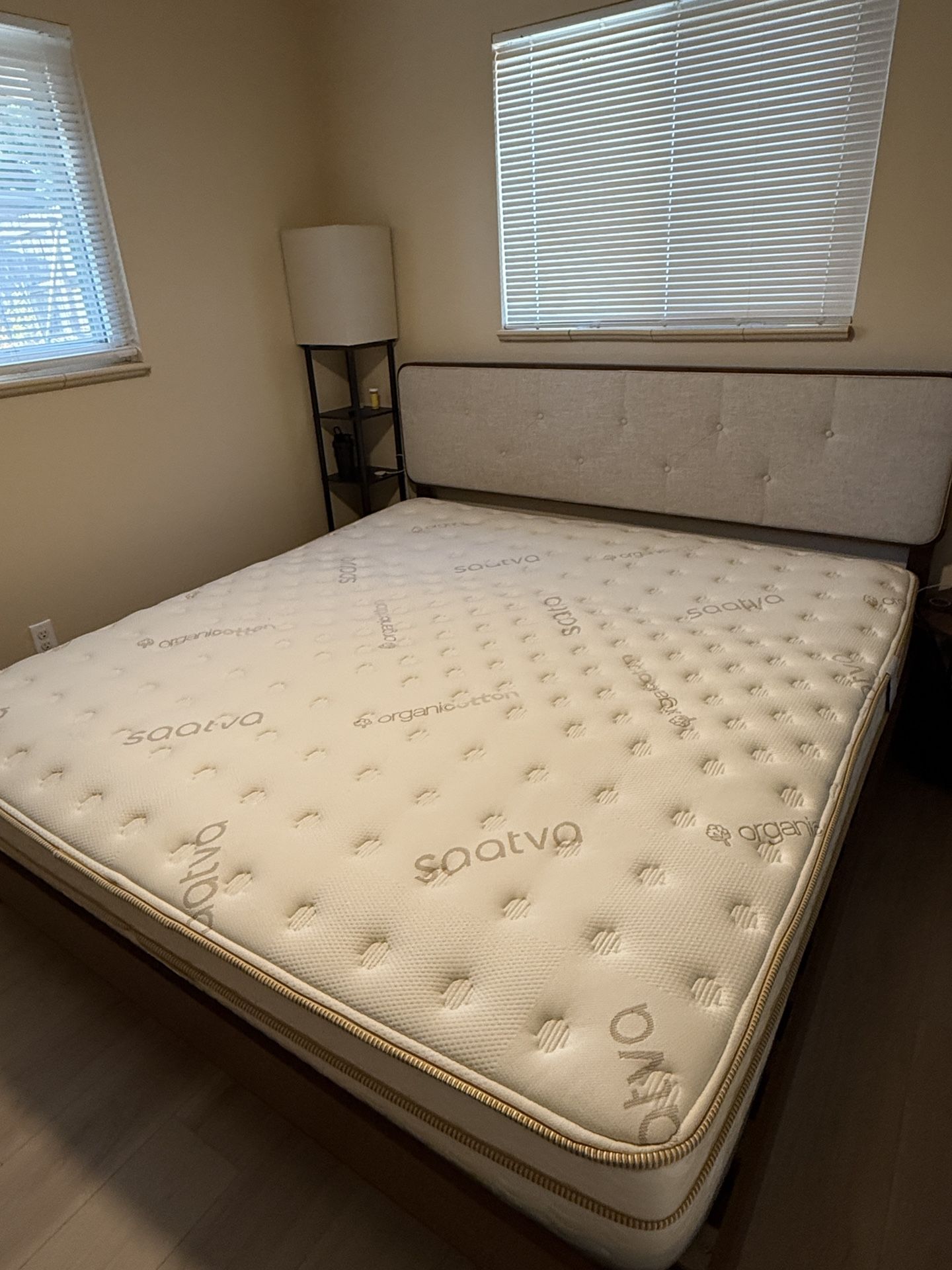Saatva Classic King Mattress + Modway Wood Frame