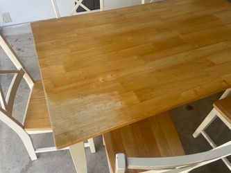 Dining table with six chairs