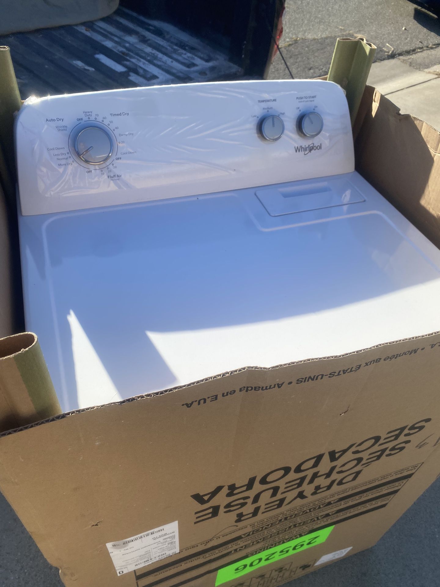 New Whirlpool 240 Volt Electric Dryer