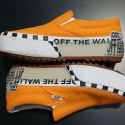 VANS Classic Slip-On Logo Stack Bright Orange Women's Size 8 Men's  6.5
