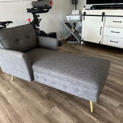 Chaise Lounge Chair, Chaise Sofa Bed in 57" Bed Bench