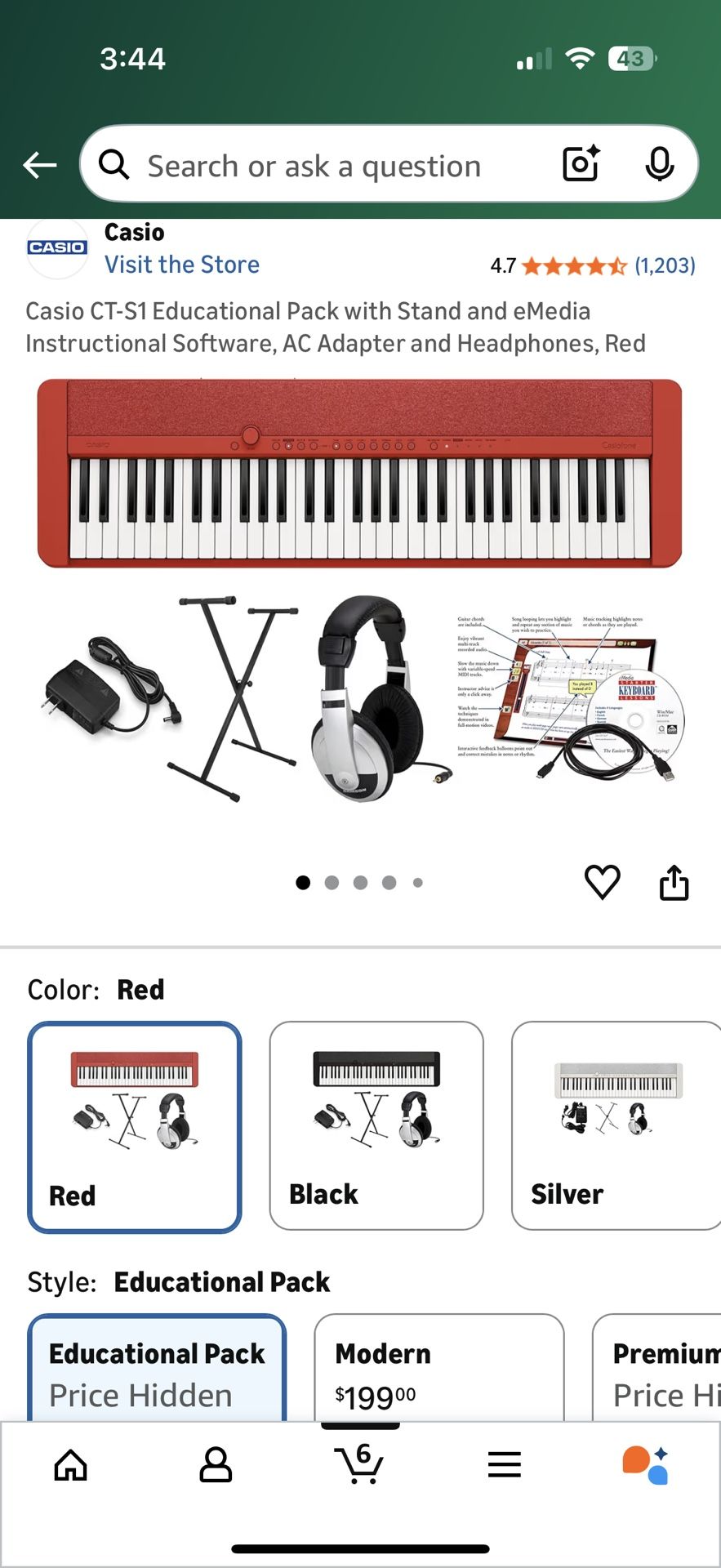 Red Casio Piano 