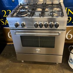 BERTAZZONI 30”WIDE GAS RANGE STOVE STAINLESS STEEL
