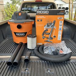 RIDGID 12 Gal. 5.0 Peak HP NXT Shop Vacuum Wet Dry Vac w/Filter, Hose & Attachments