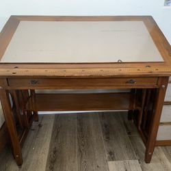 Roche Bobois Architecture Desk patinaed solid cherry wood