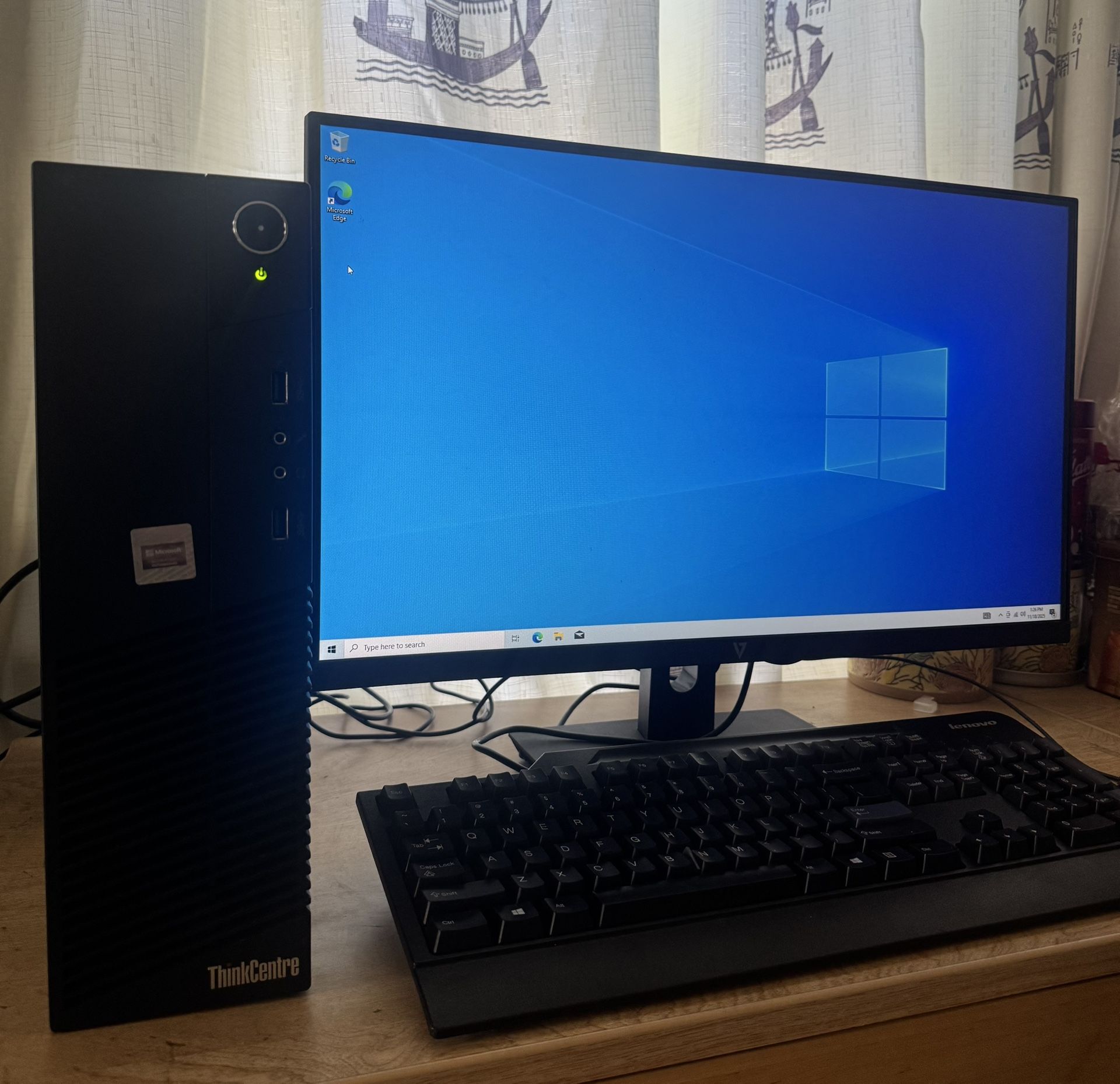 Lenovo ThinkCentre Desktop PC + 24” Monitor Bundle