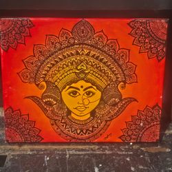 Handdrawn Picture of Goddess Durga