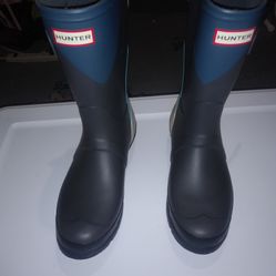 Hunter Boots, Blue Multi Size 9