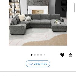 Merax Modern U-Shaped Cloud Couch Set with Oversized Chaise Lounge