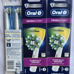 Oral-B Cross Action Electric Toothbrush Brush Heads Refill, 3 Packs Of 3 Count