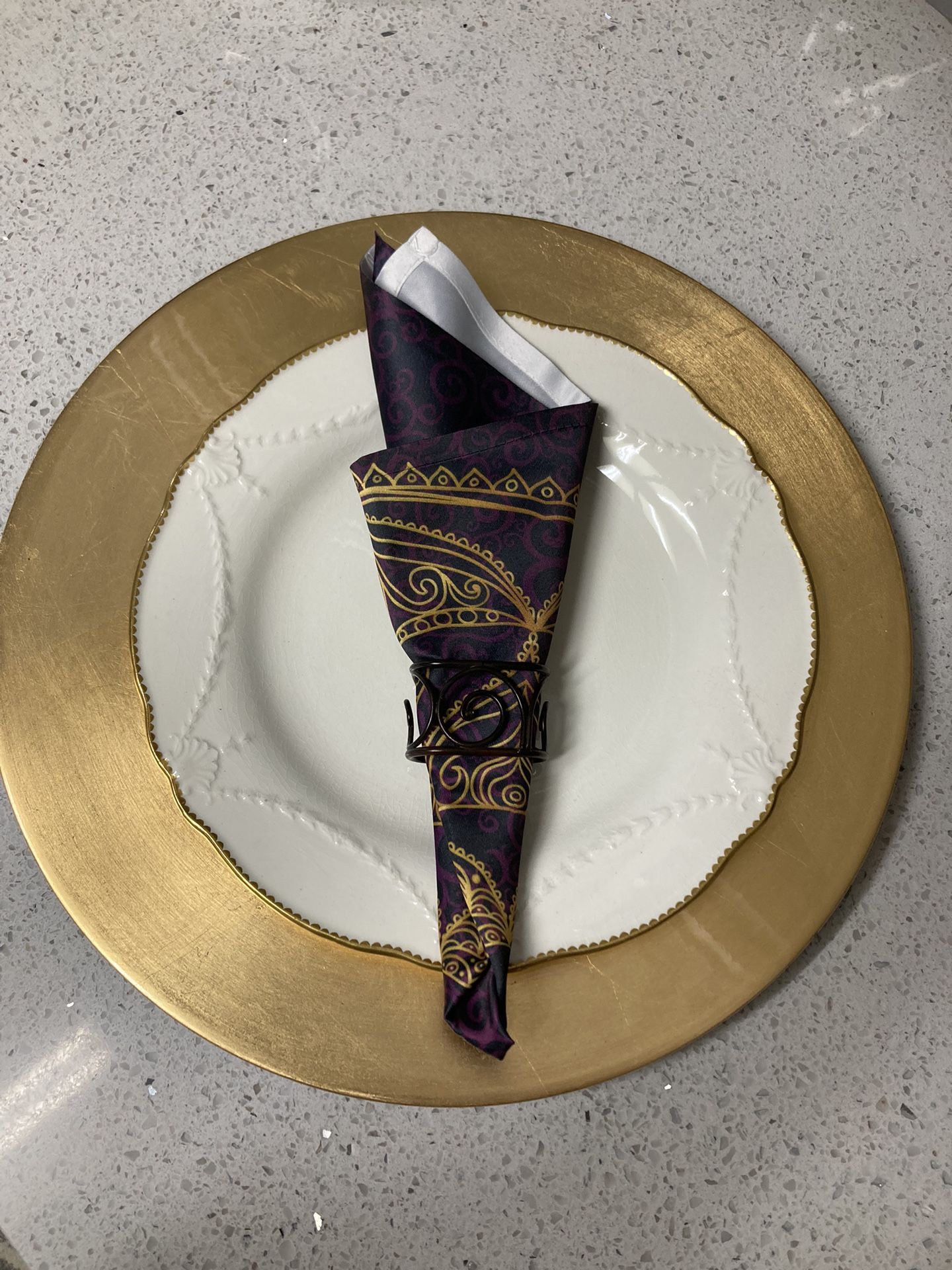 Napkins In Purple Earth Yellow - 4 Pkgs