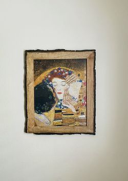 Wooden Wall Frame With Hand Made Puzzle "The Kiss”