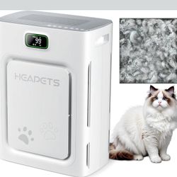 Pet Air Purifier for Home Large Room 2500 sq ft, H13 HEPA P358White-Grey