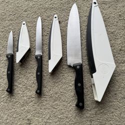 Pampered Chef Knife, Set With Wood Handle Snake Knives
