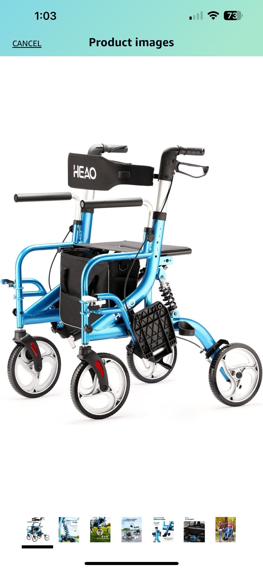 2 in 1 Rollator-Transport Chair