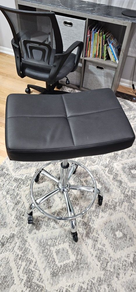 Heavy Duty Adjustable Rolling Stool Wide Seat 24"-31" $100 Amazon