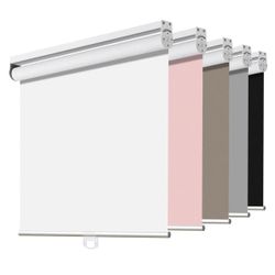White Fabric Cordless Blackout Roller Shade 35 x 75 for Window