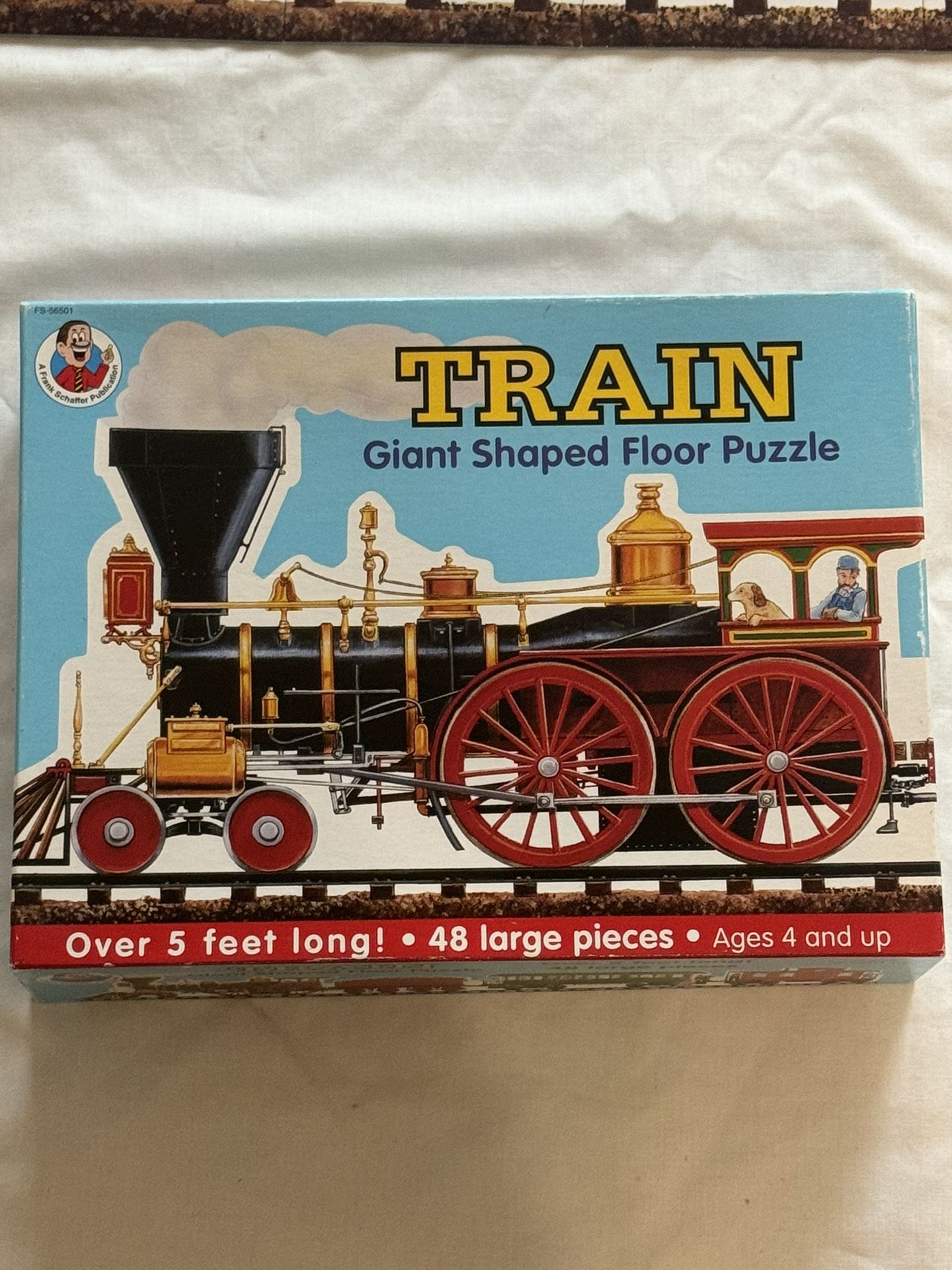 Train Giant Shaped Floor Puzzle 48 Pieces 5 Ft Long Colorful Frank Schaffer