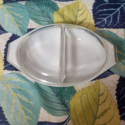Compass Divided Casserole Dish With Cover Vintage Pyrex Cookware 