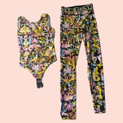Versace Jeans Couture Black Versailles Leggings & Bodysuit 