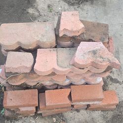 Brick and broken up concrete