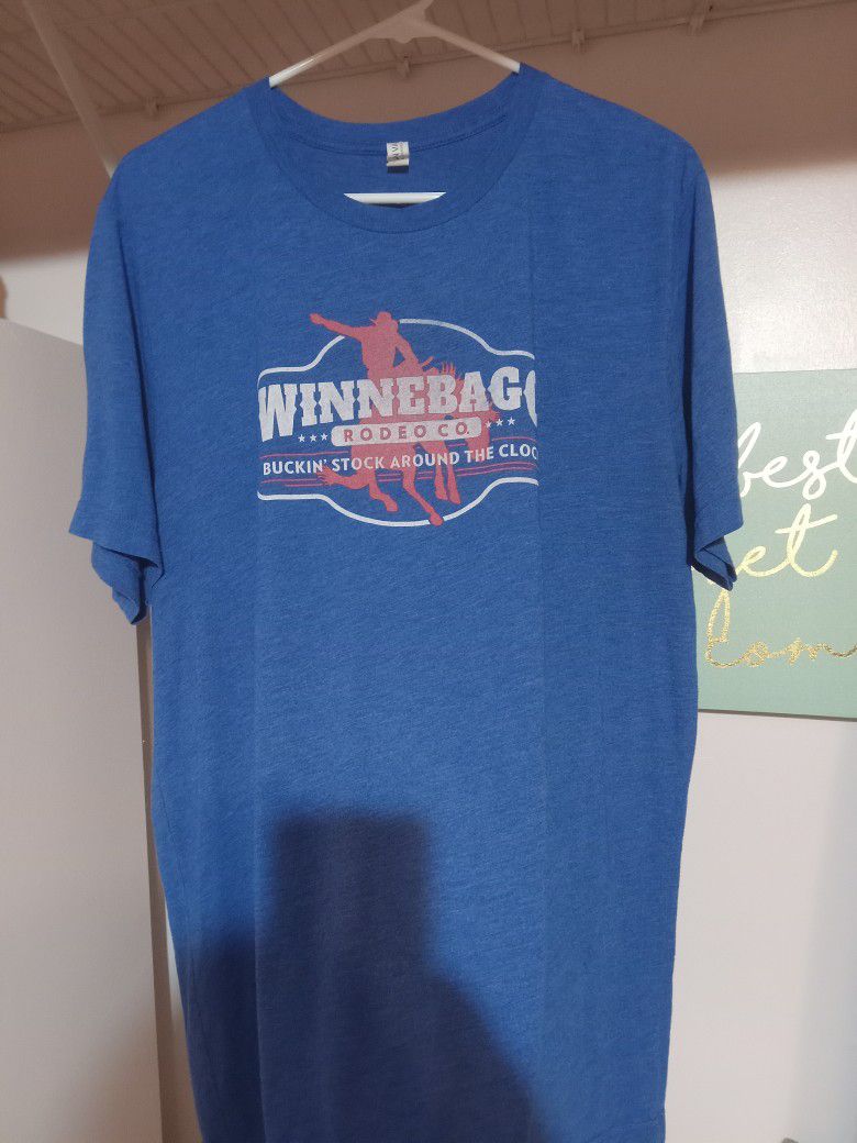 Mens Cool Winnebago Rodeo Print Tshirt Nice Blue Colorway Size Xl