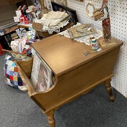 End Table W/Storage Vintage Wood