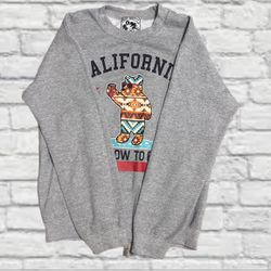 Riot Society Sweatshirt California Knows How to Party Gray Size S Uni Fun Shirts