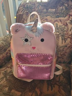 Betsey Johnson Rainbow Sparkle Unicorn Cat backpack