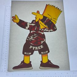 Iron On Heat Transfer  Good For T-shirts Sweaters Jackets T Shirt Design Size Is About 12x10 Simpsons Pyrex #240