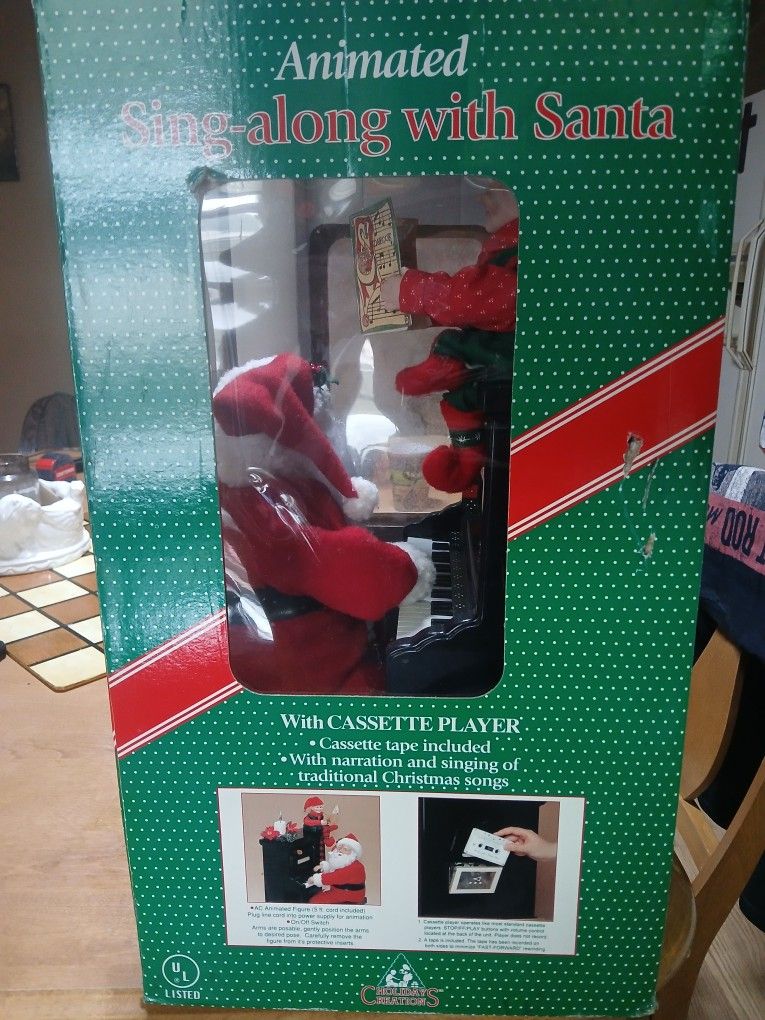 Vintage Sing Along Santa With Cassette Player And Cassette