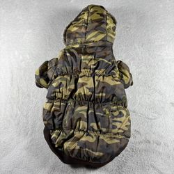 Pet Life Dogs Jacket Size L  Camo Puffer Coat Removeable Fur Hood Size