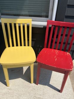 Set of 2 Pottery Barn Kids Carolina Chairs – Red & Yellow