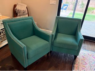 Lamps Plus Linen Arm Chairs (2)