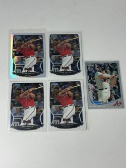 EVAN GATTIS ATLANTA BRAVES 2013 TOPPS BOWMAN Topps CHROME ROOKIE RC 5X LOT