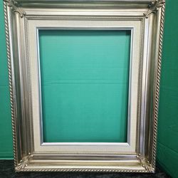 Vintage Ornate Frame Features a Metallic  Gold Silver Finish with a beaded inner Edge Fits 10.5"×14" Photo