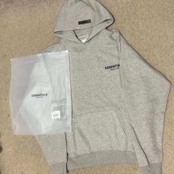Fear Of God Essentials Hoodie Light Grey size M