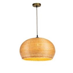 Farmhouse rattan pendant light/  lámpara de rattan colgante
