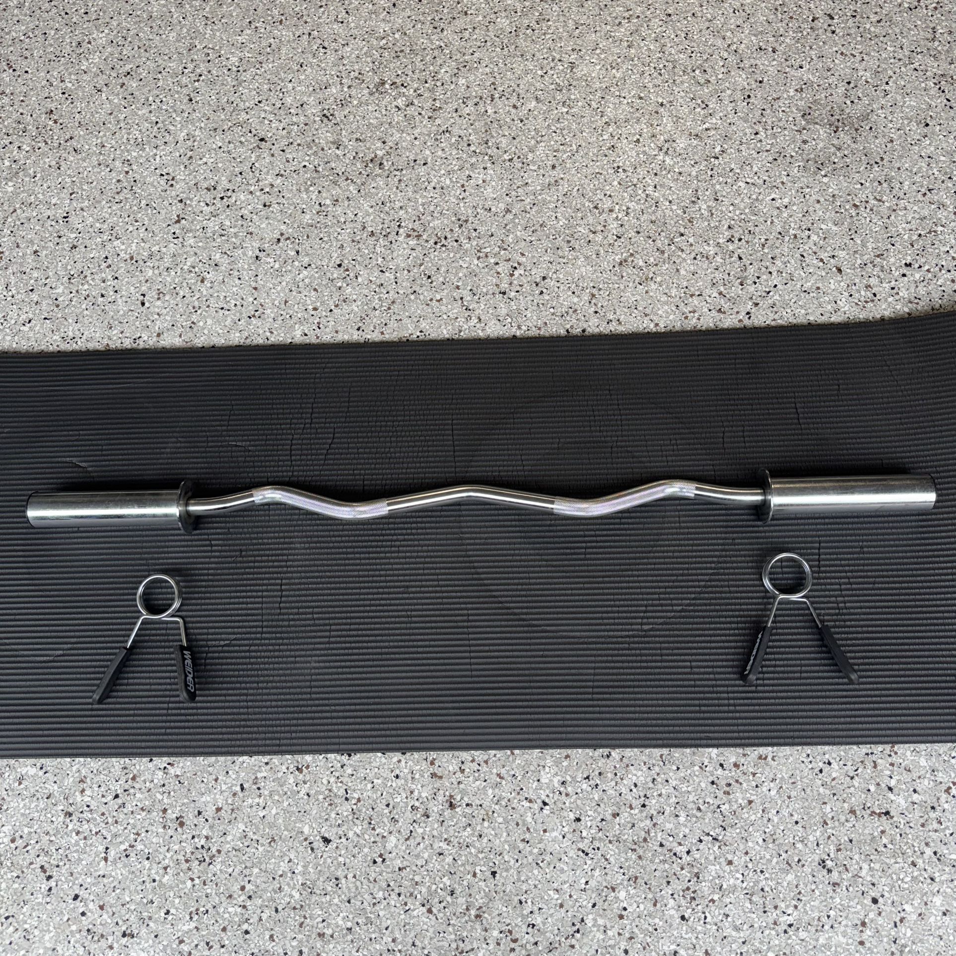 Weider Olympic Curl Bar with Partially-Knurled Grip