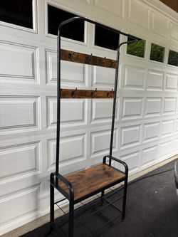 Coat, shoe, hat rack.