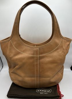 Coach Tan Leather XL Burnished Ergo Legacy Tote 10744 for