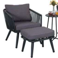 2pcs rope rattan sofa set gray. 33/41Lbs 15/18.6kgs gray .. 1chair 1 table gray C013