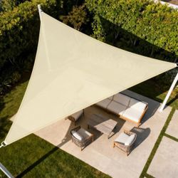 22.5 ft. 16 ft. x 16 ft. Triangle Sun Shade Sail Screen Canopy, Outdoor Patio and Pergola Cover
