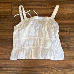 NWT Madewell Sophia Poplin Peplum tank Top Shirt White 1X