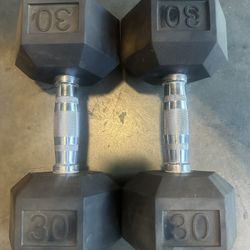 New Hex 30lb Dumbbells