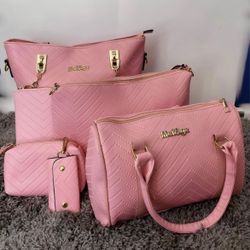 Pink Handbags Set For Women