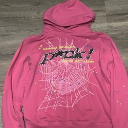 Sp5der Hoodie Pink Size Small
